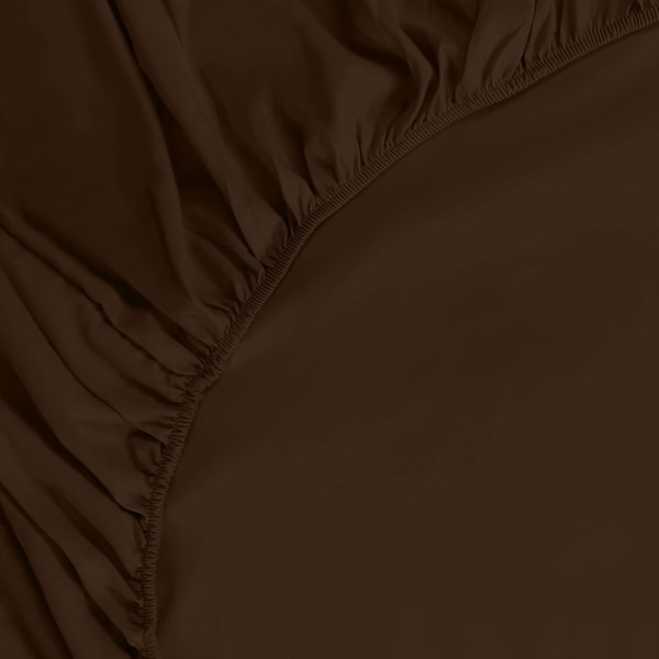 Brun sengetøjssæt, 160 x 200 cm - tyk madras 35 cm snit - børste