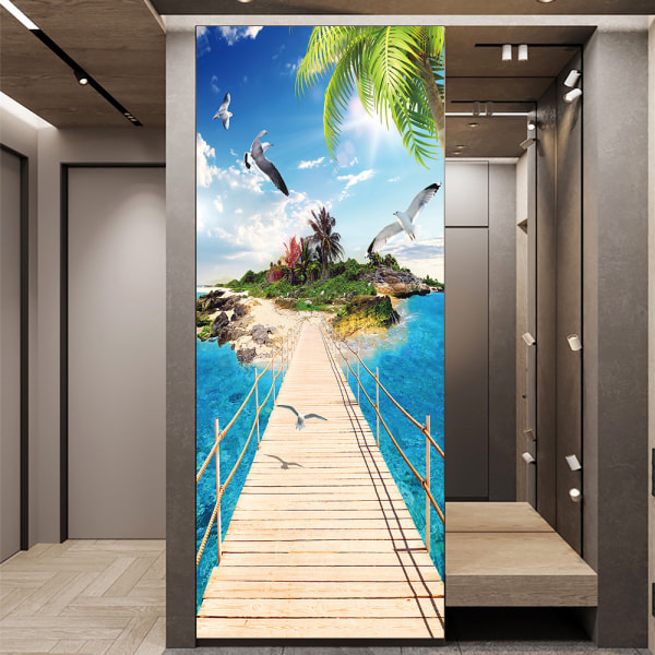 (38,5*200cm*2st) 3D-effekt affisch dörrklistermärke 36