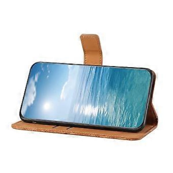 Etnisk Stil PU-etui til Motorola Moto E14 (Brun)