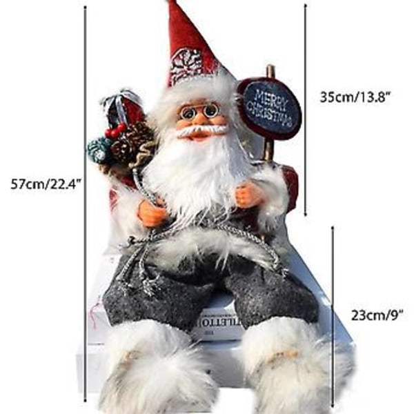 Joulupukki istuva joulukoriste näyttökaappi 57 cm Joulupukki koristeellinen hahmo sisä- ja ulkokäyttöön