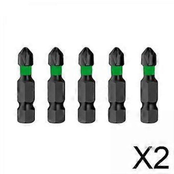 2x5 Osainen Iskuruuvinväänninteräkärkisarja Kannettava Poranterä Iskukärki DIY-projekteihin 25mm