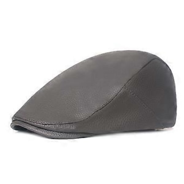 Miesten nahkainen Newsboy -lakki Ivy Flat Golf Driving Hunting -hattu (harmaa)