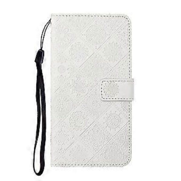 Etnisk Stil PU-etui til Motorola Moto E14 (Hvid)
