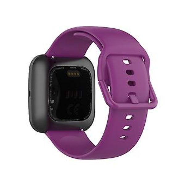 23 mm:n värillinen silikoniranneke Fitbit Versa 2 / Versa / Versa Lite / Blaze -kelloille, koko: S (Violetti)