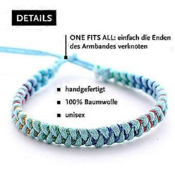 12 Farverige Unisex Venskabsarmbånd Partner armbånd model selectionsky blue( FARVE 1)
