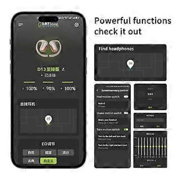 D MOOSTER D13 Pro Luftledning Bluetooth Hörlurar (Svart)