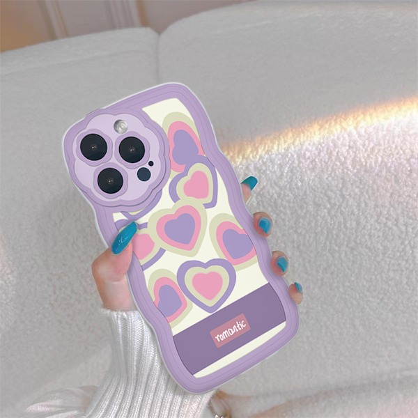 Kompatibel iPhone 13 promax-etui med søtt hjerte, myk TPU Pro