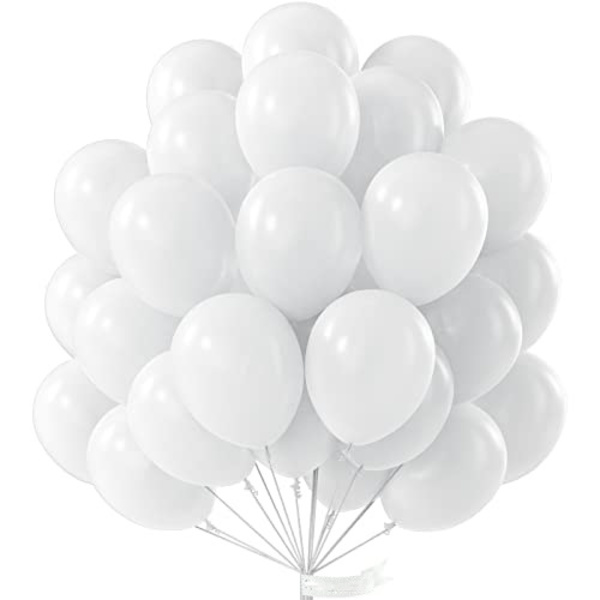 50 Metallballonger + 50 Vita Jubileumsminnesmärke Ideal Inflat