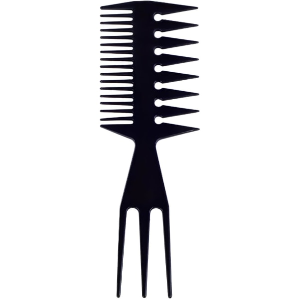 3 i 1 kam, hårkam för män, antistatisk hårborste, breda tandkammar Retro stil hårborste, svart