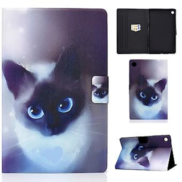 Läderfodral för surfplatta Samsung Galaxy Tab A9+ (Blåögd katt)
