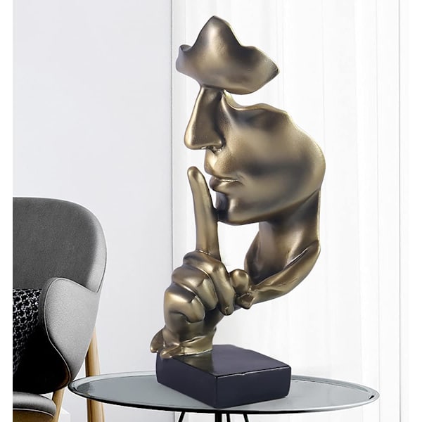 Le Silence est d'or Sculpture Ornements,Silence Statues Résine, S