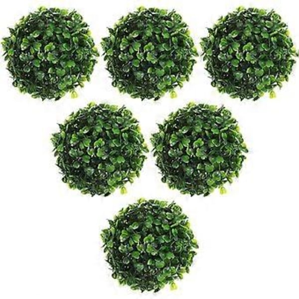 6 stk Simulert Graskule Plast Graskule Kunstig Blomsteroppsats Ornament Falsk Plantekule for Hjem Hage Bryllup 10cm