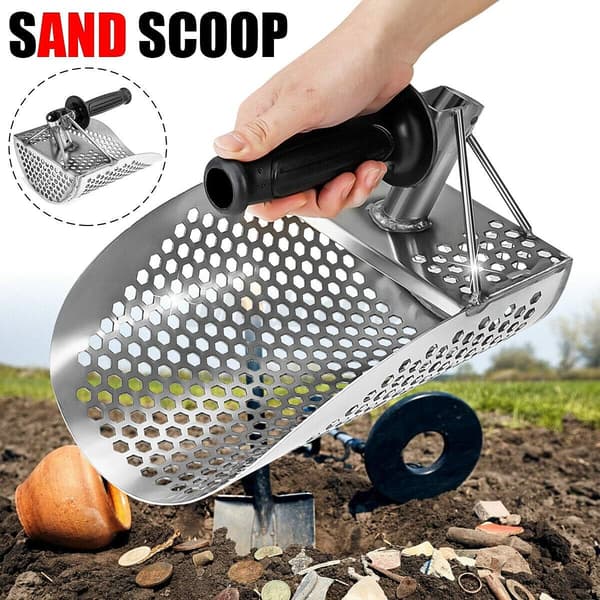 Strandsandsspade med håndtak i rustfritt stål