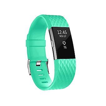 Armband med diamantmönster för FITBIT Charge 2, 12,5x8,5 cm (Mintgrön)