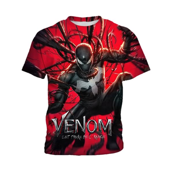 5-9 år Barn Venom Tryckt Kortärmad Topp T-shirts (7-8 år)