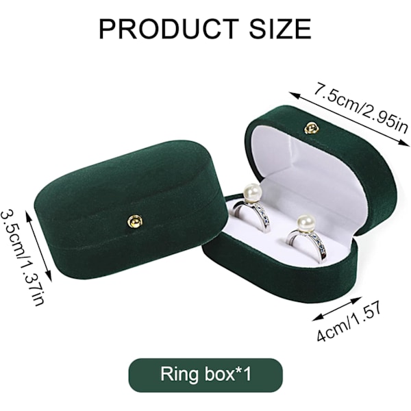Sammetsring Presentförpackning Ringask för Förlovning Sammets Smyckeskrin Bärbar Ringask Sammets Ringask Fo