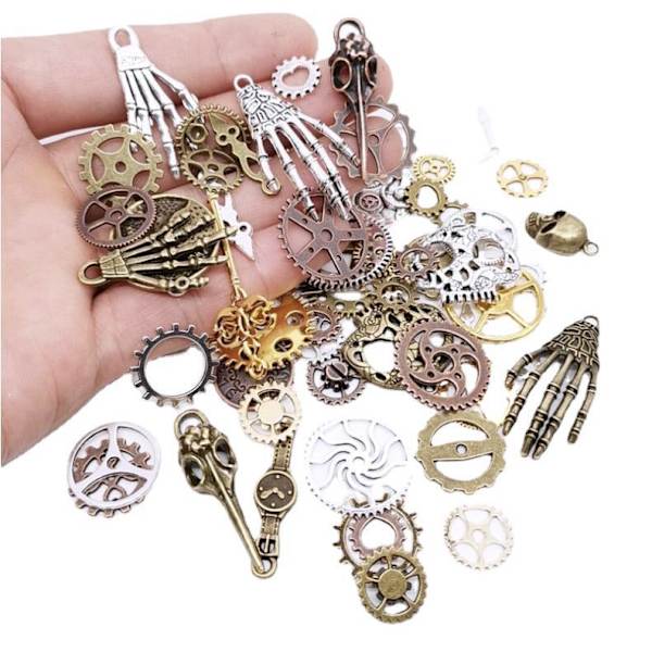 90 kappaletta valikoituja Steampunk-tarvikkeita Vintage-vaihteet Luuranko Steampunk-riipuskorut askarteluun,
