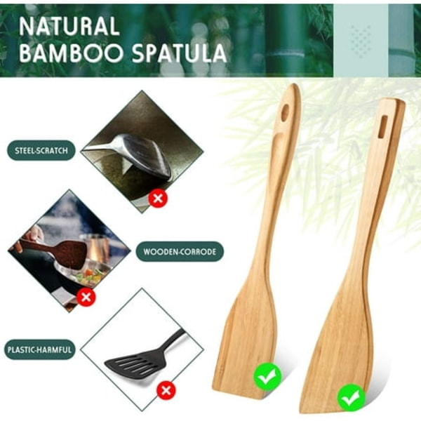 Wooden Spatula for Cooking 13 Inch Wooden Wok Spatula Turners for