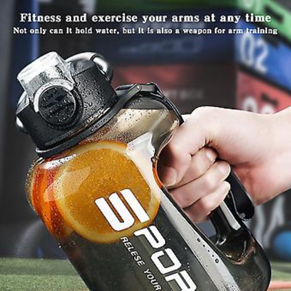 1700ml/2500ml Stor Vandflaske med Skala Moderigtig Stor Sportsflaske til Fitness Træning (2500Ml Grøn)