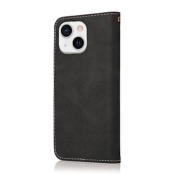 Dubbelfärgat Läderfodral för iPhone 15 Plus (Roséguld)