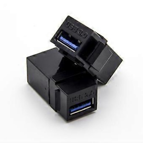 2 st USB 3.0 A Hon till A Hon Förlängnings Keystone Jack Koppling Adapter Konverterare (Vit)