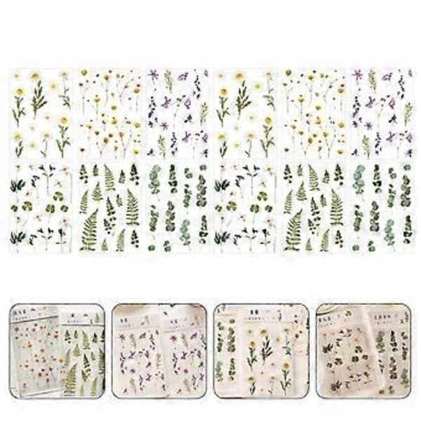 12 ark klistremerker med plantetema, friske dekaler, selvklebende scrapbooking-dekor