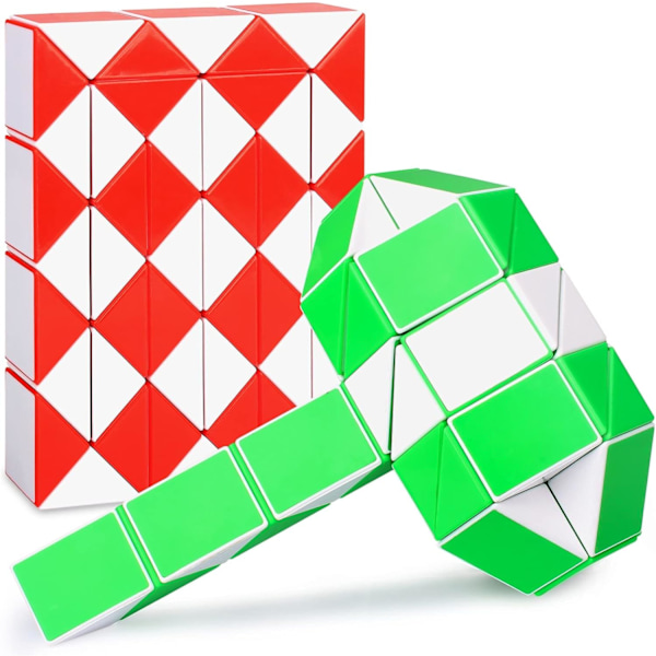 48 Kilar Fidget Snake Cube Magic Twist Pussel Sensoriska Leksaker Hjärna