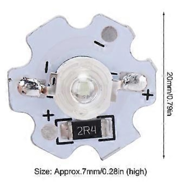 25 st 5V LED-chip 200LM 3W Högeffekts LED-lampor för DIY-belysningsarmaturerGrönt ljus 520525NM