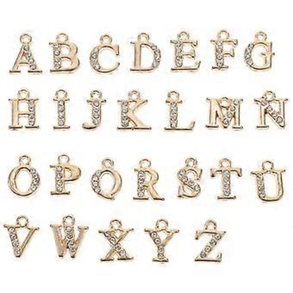 26 kpl Strassikirjainkorut Alloy-kirjainkorut Mini-aakkosriipukset