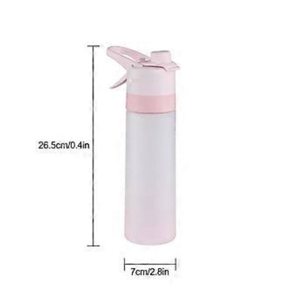 Grossistförsäljning Utomhussporter Ångsprayflaskor med Borste Drickmuggar 650ml Stor Kapacitet Bärbar Läcksäker Vattenflaska (rosa)
