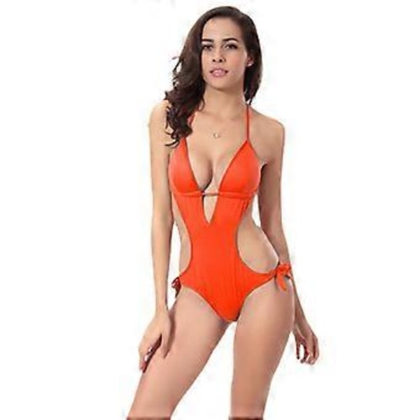 One-Size Badedragt Ensfarvet Badedragt Polstret Heldragt (flere valgmuligheder) (ORANGE)