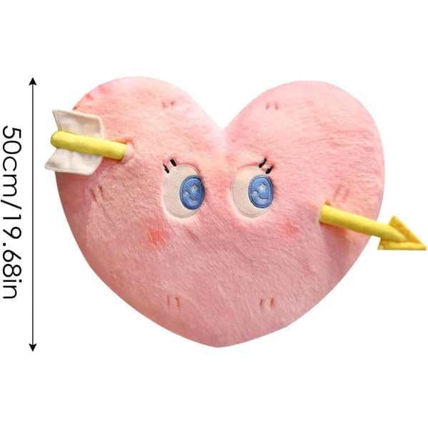 (vaaleanpunainen) Sydämen koristeellinen tyyny nuoli sydämen muotoinen tyyny Söpö pehmotyynytyyny sänkyyn, S