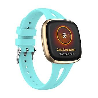 Til Fitbit Versa 3 / 4 Silikon Urrem S (Lyseblå)