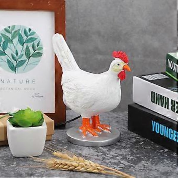 100% Helt Ny Kyllingegglampe, 3D Kyllingbordlampe, Livaktig LED Egglampe, Resin Kylling Egg Nattlys med USB