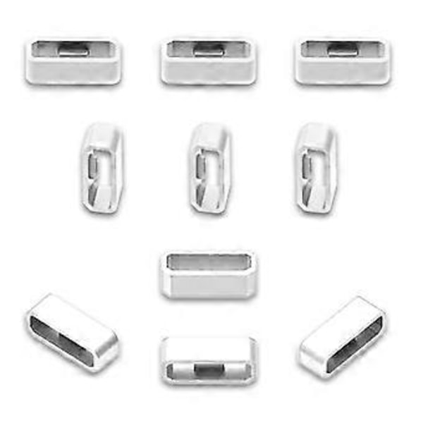 10 stk. Klokkebåndsbeskytter Loop Ring Holder Fastgjøringsspenne for Garmin-Venu 2S (18 mm Hvit)