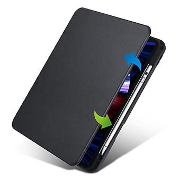 Akryl Læder Etui Til iPad Pro 11 2022/2021/2020/2018 (Sort)