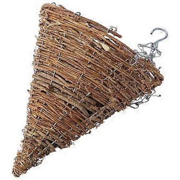 Rattan Korg Konformad Design Blomkorg Hängande Blomkruka Växtkorg Förvaringsbehållare för Hemmet (S Träfärg)