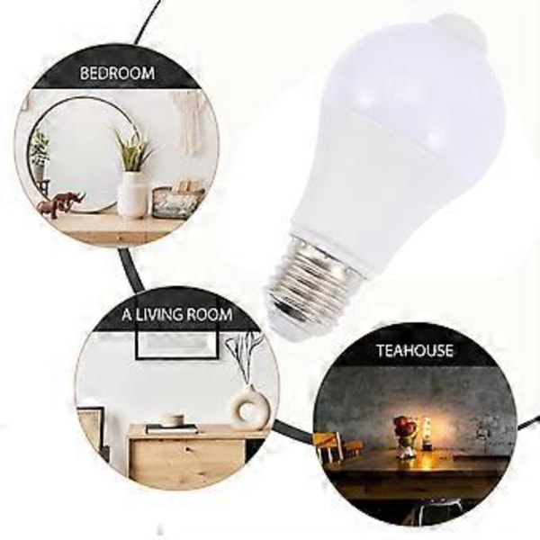 LED Sensor Lyspære 7W Sensor Lampe Pære E27 Skruebase Sensor Lyspære