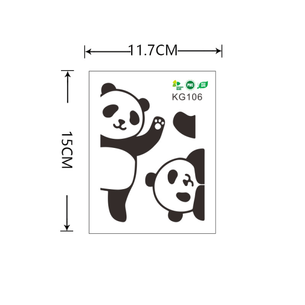 Sæt med 1 vinyl-kontaktstikker med panda-motiv