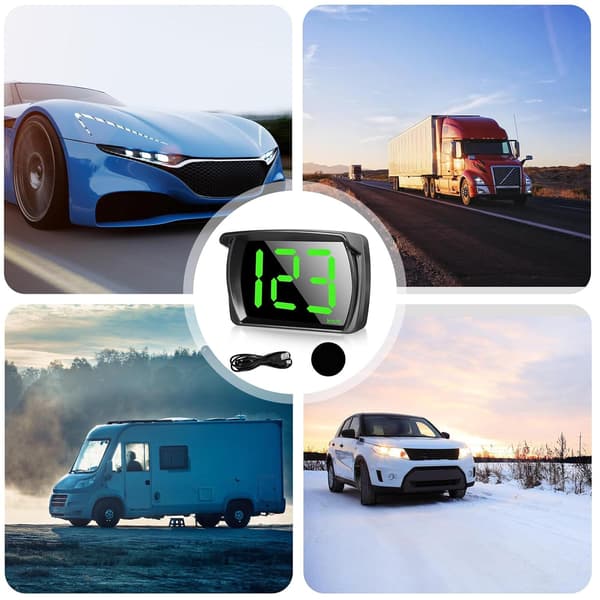 Head Up Display Auto HUD: Universal bil digital speedometer med GPS + Beidou dobbelt chip til alle biler