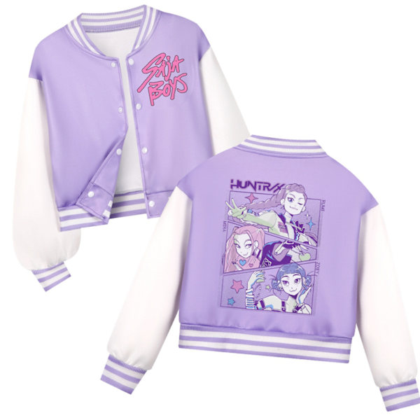 K-Pop Devil Hunter Barn Cropped Baseballjacka Set, Vardagskläder 140cm