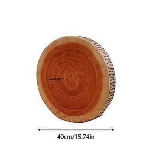 Dekorativ Träkudde och Plyschleksak Kudde Kastkudde Träskivor Sitskudde Lång Kudde Soffa Kudde Rund Stump Golvkudde (40cm Ginkgo)