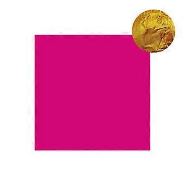 100 stk. 8 cm aluminiumsfolie chokolade slik indpakningspapir mademballage dekor (præget blå)