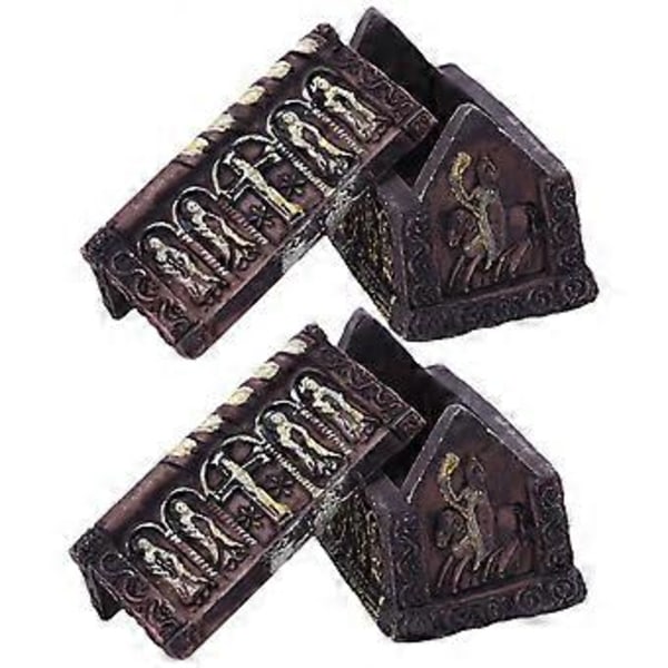 2 stk. Resin Halloween Miniature Kiste Ornamenter Mikro Landskabspleje Kiste Boks Rekvisitter
