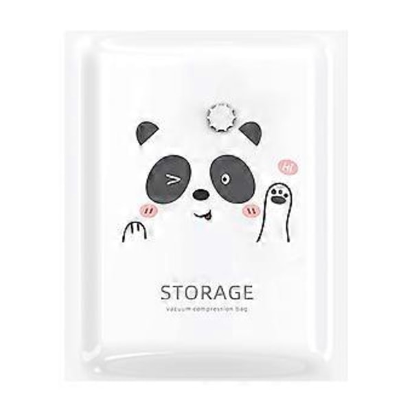 Vakuumförvaringspåse Dammtät Fuktsäker Utrymmesbesparande Tecknad Panda Tryck Luftkompressionspåse Täcke Organizer Hushållsartiklar (M)