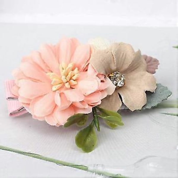 Simuleringsblomst Hårspenner Jenter Hårtilbehør (Seksjon A) 3 Stykker (FARGE 2)