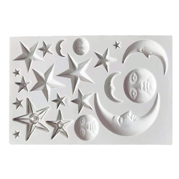 Måne- og stjerneformede silikonformer, sol, måne og stjerner design, f