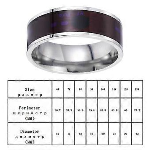 Intelligent Ring Enhed Vandtæt Intelligent Wear Smart Ring Titanium Stål til Daglig Brug Telefon Smartphone Lås Op Kvinder (Sølv H)