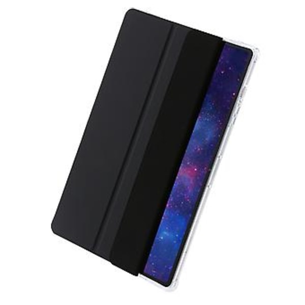 3-Taitettava Selkeä Akryyli Nahkakotelo Samsung Galaxy Tab S9 Ultra/S8 Ultra:lle (Musta)