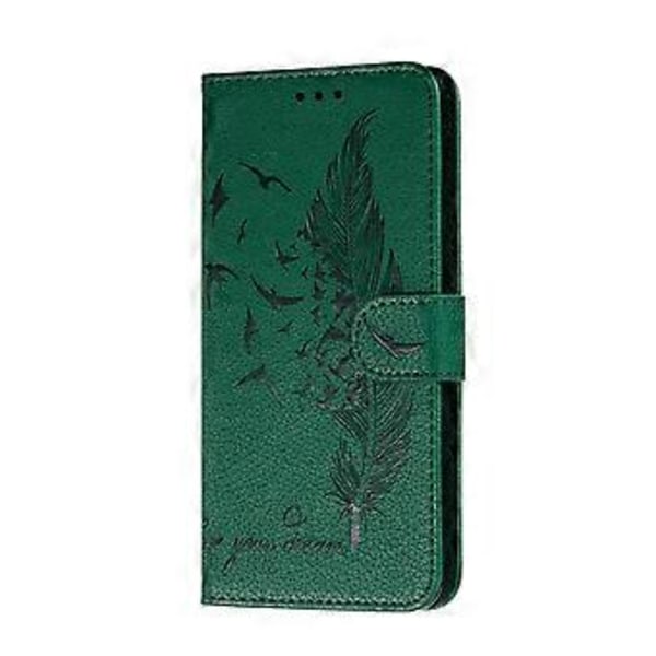 Litchi Design Imprint Feather Læder Telefon Case med Wallet Stativ til Nokia 7.2